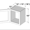 Cyber Grey - 18" High Single Door Wall Cabinet