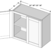 Cyber Grey - 24" High Double Doors Wall Cabinet