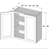 Cyber Grey - 30" High Double Doors Wall Cabinet