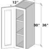 Cyber Grey - 36" High Single Door Wall Cabinet