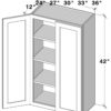 Cyber Grey - 42" High Double Doors Wall Cabinet