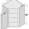 Cyber Grey - Diagonal Corner Wall Cabinet