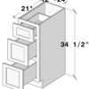 Slim Shaker Alabaster VDB12 - Drawer Base Cabinet