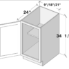 Cyber Grey - Full Height Single Door Base Cabinet
