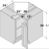 Cyber Grey - Lazy Susan Corner Base Cabinet