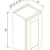 Shaker Gray Finish - 36" Single Door Wall Cabinet