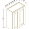 Shaker Gray Finish - 36" Double Doors Wall Cabinet