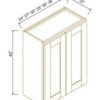 Shaker Gray Finish - 42" Double Doors Wall Cabinet