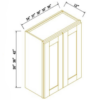 Shaker Cotton Oak - 36" Double Doors Wall Cabinet