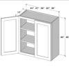 European White Oak — 30" High Double Doors Wall Cabinet