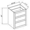 Inset Truffle Brown WALL THREE DRAWER CABINET