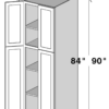European White Oak — 84" Utility Cabinets-4 Doors 30"
