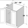 European White Oak — Full Height Double Doors Base Cabinet