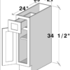 European White Oak — Single Door Base Cabinet