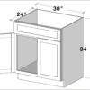 European White Oak — 2 Doors Sink Base Cabinet