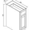 Inset Hazelnut Oak - Single Door Base Cabinet