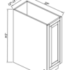 Inset Hazelnut Oak - Full Height Double Doors Base Cabinet