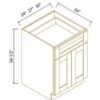 Shaker Jade Green - Double Doors Base Cabinet