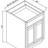 Inset Origami White - Double Doors Base Cabinet