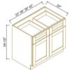 Shaker Cotton Oak BASE CABINET