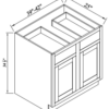 Inset Hazelnut Oak BASE CABINET