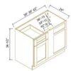 Shaker Jade Green - Blind Corner Base Cabinet