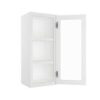 Bristol Linen Wall Open Frame Glass Door Cabinet 15"W x 36"H