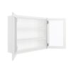 Bristol Linen Wall Open Frame Glass Door Cabinet 36"W x 30"H