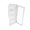 Bristol Linen Angle Wall Open Frame Glass Door Cabinet 12"W x 42"H