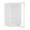 Bristol Linen Wall Diagonal Open Frame Glass Door Cabinet 27"W x 42"H x 15"D