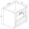 Inset Hazelnut Oak - Microwave Base Cabinet