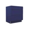 Navy Blue Shaker Three Drawer Base Cabinet 30"