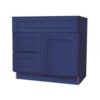 Navy Blue Shaker Vanity Sink Base Drawer Left Cabinet 30"W