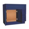 Navy Blue Shaker Vanity Sink Base Drawer Right Cabinet 36"W
