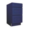 Navy Blue Shaker Vanity Three Drawer Base Cabinet 18"W