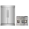 FORNO Premium 2-Piece Kitchen Bundle - Galiano 48" Stainless Steel Dual Fuel Range Forno Maderno 2-28 "