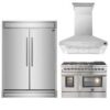 FORNO Premium 3-Piece Kitchen Bundle - FORNO Galiano 48" Freestanding Dual Fuel Range FORNO Rizzuto 60" W