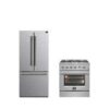 FORNO Premium 2-Piece Kitchen Bundle - Marco 30-inch Gas Range Stainless Steel Forno Gallipoli 30"
