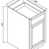 Inset Hazelnut Oak SOFT CLOSING BASE WASTE BASKET CABINET