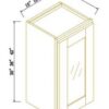Charcoal Black Shaker - 36" Glass Door Wall Cabinet