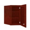 Wall Diagonal Mullion Glass Door Cabinet with Finished Interior 24" x 30"