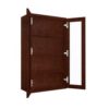 Wall Mullion Glass Door Cabinet with Finished Interior 24" x 42"