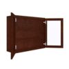 Wall Mullion Glass Door Cabinet with Finished Interior 36" x 30"