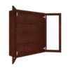 Wall Mullion Glass Door Cabinet with Finished Interior 36" x 42"