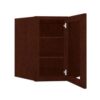 Wall Diagonal Mullion Glass Door Cabinet with Finished Interior 24" x 30"