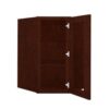 Wall Diagonal Mullion Glass Door Cabinet with Finished Interior 24" x 36"