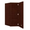 Wall Diagonal Mullion Glass Door Cabinet with Finished Interior 24" x 42"