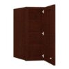 Wall Diagonal Mullion Glass Door Cabinet with Finished Interior 27" x 42"