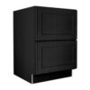 CSB - Craftsman Black Shaker 2 Drawer Base Cabinet