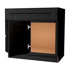 CSB - Craftsman Black Shaker Vanity Sink Base Drawer Left Cabinet
